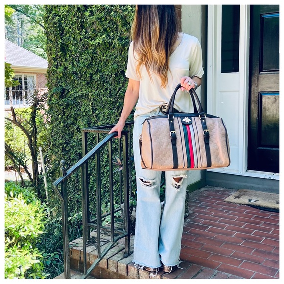 Embossed Fabulous vegan Weekend Travel Duffle - Picture 2 of 11